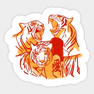 Tigers and Love Sticker